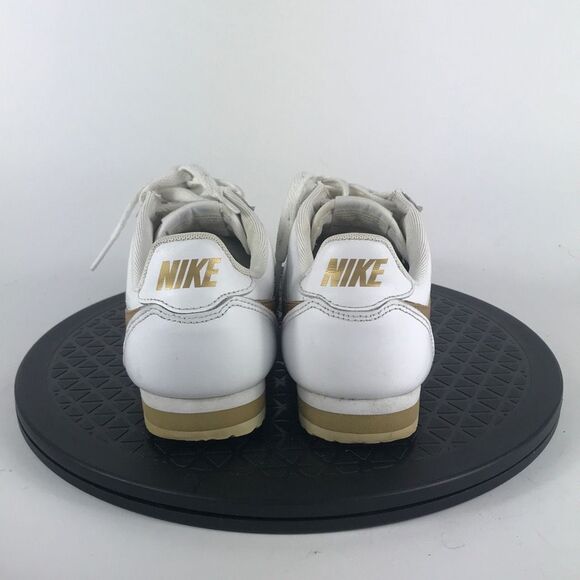 Nike Classic Cortez White/Gold Leather Shoes 807471-106 Women’s Size 7.5 - Picture 6 of 12